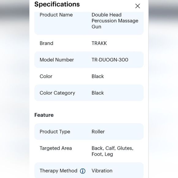 Trakk Recovery Collection Deep Tissue Double Head Massage Gun - Picture 9 of 11